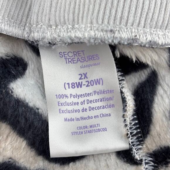 Secret Treasures Lounge / Pajama Set Women's 2X Fleece Jaguar Leopard Print - Picture 11 of 13